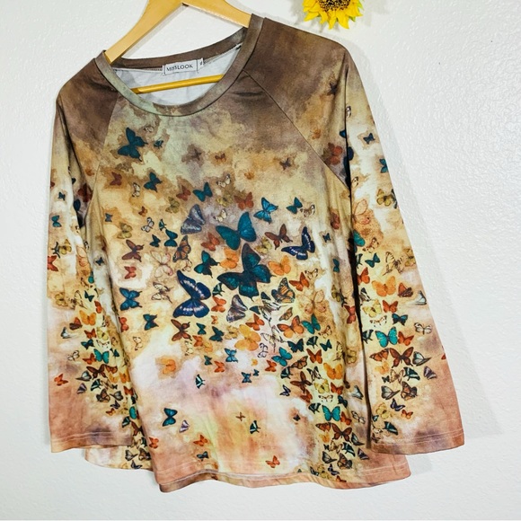 Misslook Butterfly Print Tye Dye Sweatshirt Size XL - Picture 2 of 10